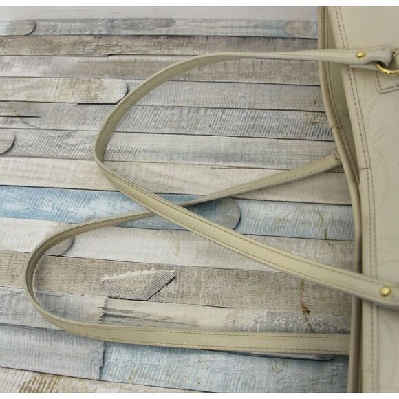 LRG RLL RALPH LAUREN IVORY EQUESTRIAN GENUINE LEATHER TOTE HANDBAG SHOULDER BAG - Picture 7 of 10